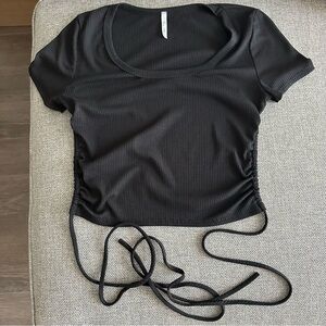 Black Ruched Women's Top